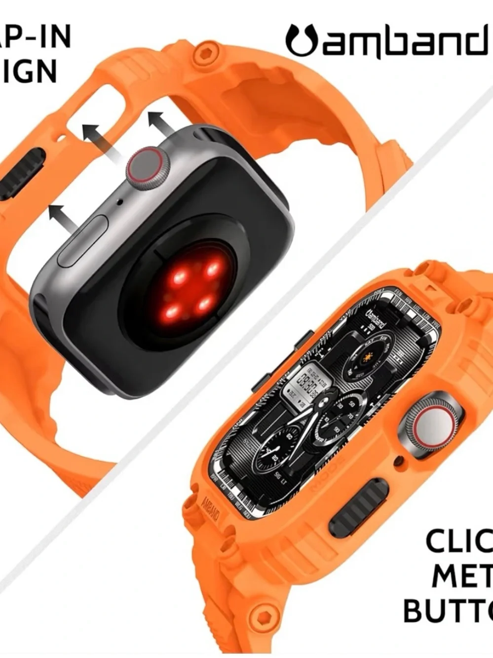 Amband M1 Sport Series Rugged Case with TPU Strap-49mm Apple Watch